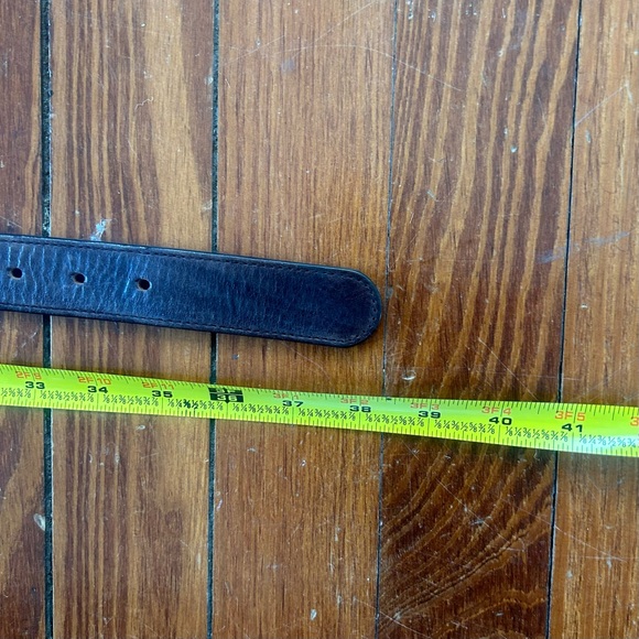 Leather hand tooled Brown belt with fish design Medium - Picture 9 of 11